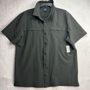 NWT Old Navy Stretch Tech Shirt Size Large Green Gray